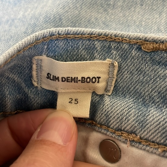Madewell Slim Demi-Boot Jeans Bellmeade Wash W’s 25 High Rise - Picture 7 of 16